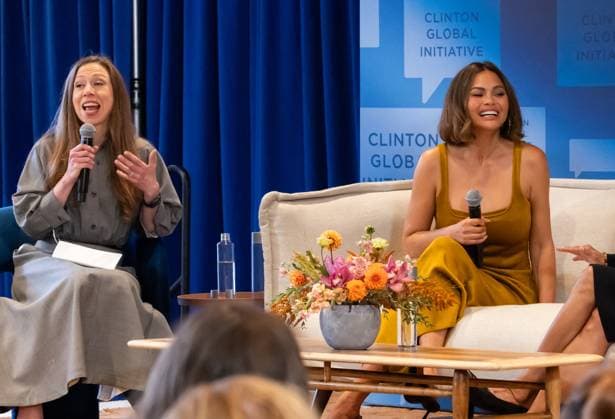 Chrissy Teigen Speaks at 2026 Clinton Global Initiative Conference Chrissy Teigen Speaks at 2026 Clinton Global Initiative Conference on Postpartum Depression, Chelsea Clinton Moderated, Hilton Hotel, NY. 22 Sep 2026 Pictured: Chrissy Teigen, Chelsea Clinton.  Copyright: xThexMegaxAgencyxMayer xMEGAx