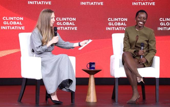 September 22, 2026, New York, New York, USA: CHELSEA CLINTON and actor LUPITA NYONG O seen during the Clinton Global Initiative 2026 Day 1 (CGI) held at the New York Hilton Hotel. New York USA - ZUMAk03_ 20260922_zaf_k03_138 Copyright: xNancyxKaszermanx