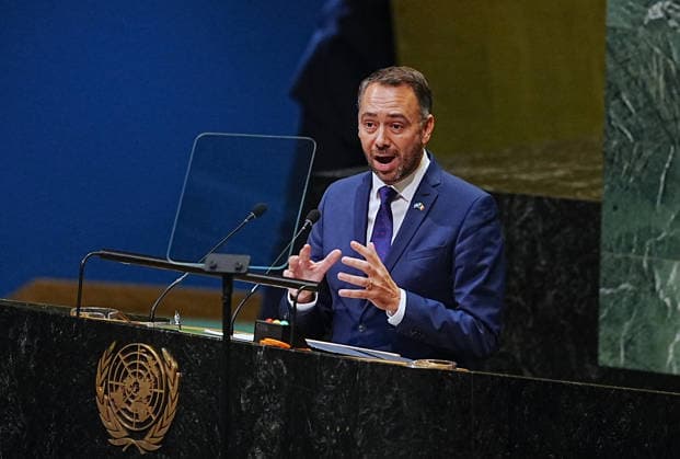 Foreign Minister of Belgium, Maxime Prevot, addresses UN General Assembly NEW YORK, UNITED STATES - SEPTEMBER 22: Foreign Minister of Belgium, Maxime Prevot, addresses the 81st session of the United Nations General Assembly (UNGA) during the first day of high-level annual meetings on September 22, 2026, in New York City, United States. Selcuk Acar Anadolu New York United States. Editorial use only. Please get in touch for any other usage.  Copyright: x2026xAnadoluxSelcukxAcarx