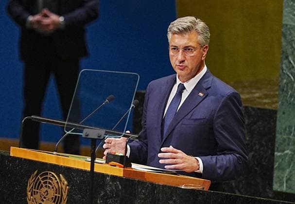 Prime Minister of Croatia, Andrej Plenkovic, addresses the UN General Assembly NEW YORK, UNITED STATES - SEPTEMBER 22: Prime Minister of Croatia, Andrej Plenkovic, addresses the 81st session of the United Nations General Assembly (UNGA) during the first day of high-level annual meetings on September 22, 2026, in New York City, United States. Selcuk Acar Anadolu New York United States. Editorial use only. Please get in touch for any other usage.  Copyright: x2026xAnadoluxSelcukxAcarx