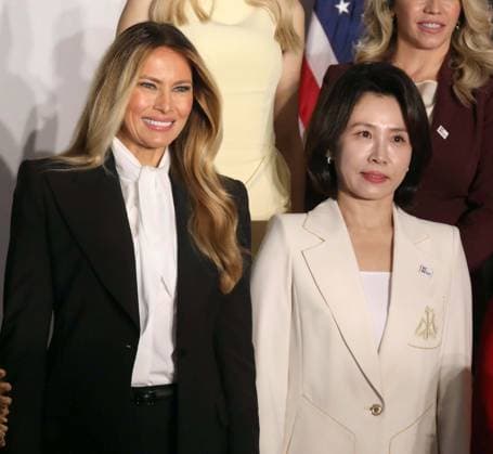 September 22, 2026, New York, New York, USA: First Lady of the United States MELANIA TRUMP and First Lady of the Republic of Korea KIM HEA KYUNG seen at the Fostering the Future Together with New Private Sector Partnerships event held at the St. Regis Hotel. New York USA - ZUMAk03_ 20260922_zaf_k03_008 Copyright: xNancyxKaszermanx