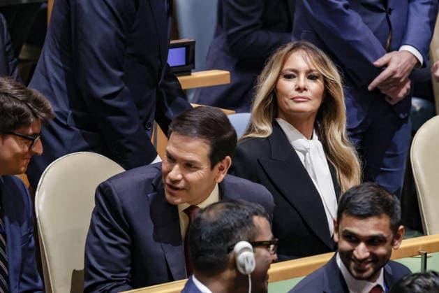 September 22, 2026, New York, New York, United States: US First Lady MELANIA TRUMP (R), Secretary of State MARCO RUBIO (L) sit down before US President DONALD TRUMP addresses the 81st UN General Assembly. New York United States - ZUMAo116 20260922_znp_o116_050 Copyright: xBiancaxOterox