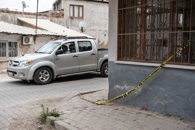 September 22, 2026, Manisa, Turkey: A torn police cordon tape is seen at the scene of the shooting. Police maintained security measures around a high school in Turgutlu, in Turkey™s western Manisa province, following a shooting that left 11 people injured. The Turkish Interior Minister and Education Minister addressed the media following the incident. Manisa Turkey - ZUMAs197 20260922_aaa_s197_456 Copyright: xMuratxKocabasx