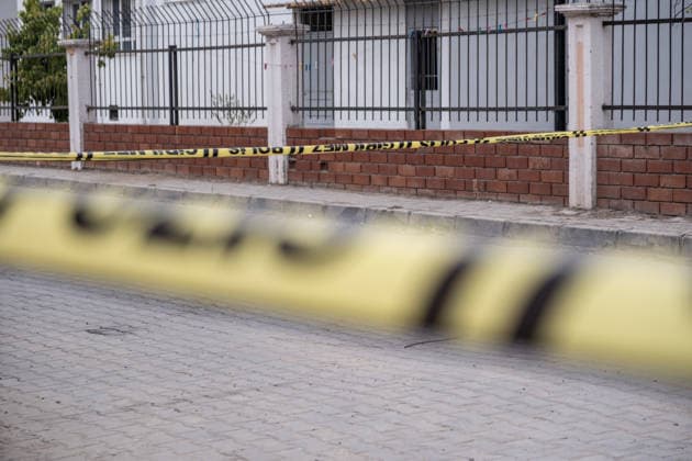 September 22, 2026, Manisa, Turkey: Police cordon tape is seen at the scene of the shooting. Police maintained security measures around a high school in Turgutlu, in Turkey™s western Manisa province, following a shooting that left 11 people injured. The Turkish Interior Minister and Education Minister addressed the media following the incident. Manisa Turkey - ZUMAs197 20260922_aaa_s197_464 Copyright: xMuratxKocabasx