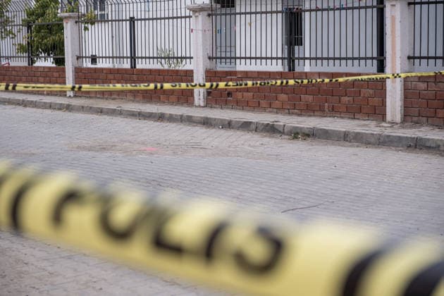 September 22, 2026, Manisa, Turkey: Police cordon tape is seen at the scene of the shooting. Police maintained security measures around a high school in Turgutlu, in Turkey™s western Manisa province, following a shooting that left 11 people injured. The Turkish Interior Minister and Education Minister addressed the media following the incident. Manisa Turkey - ZUMAs197 20260922_aaa_s197_465 Copyright: xMuratxKocabasx