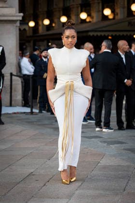 Celebrity Sightings at Vogue world show during the Milan Fashion Week - Womenswear Spring Summer 2027 in Milan, Italy, on 22 September 2026 Jordyn Woods arrives at Vogue world show during the Milan Fashion Week - Womenswear Spring Summer 2027 in Milan, Italy, on 22 September 2026., Credit:Stefano Costantino TTL Stefano Costantino Avalon Italy, Milan  Copyright: xStefanoxCostantinoxTTLx xStefanoxCostantinox xAvalonx 1137332554