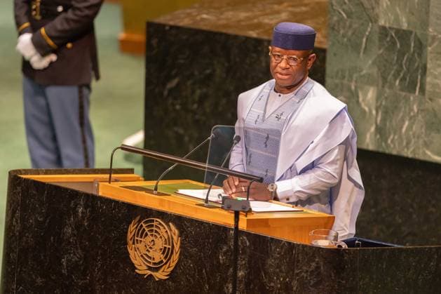 September 22, 2026, New York City, USA: President of Sierra Leone Julius Maada Bio addresses the General Debate of the 81st session of the United Nations General Assembly at the UN Headquarters in New York City. New York City USA - ZUMAl194 20260922_zip_l194_031 Copyright: xMarekxLadzinskix