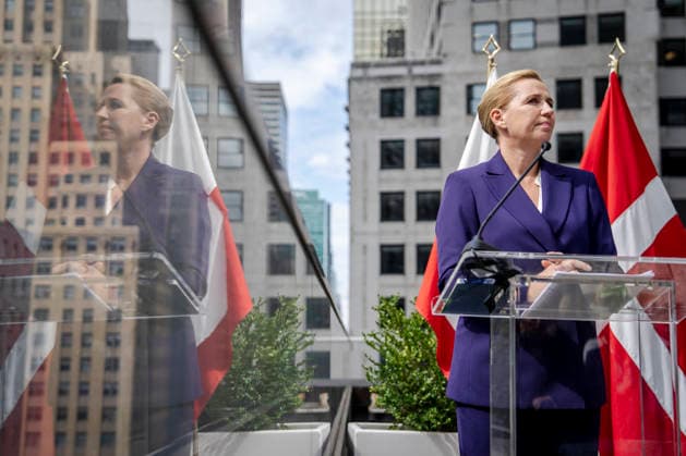 Danish-Greenlandic press conference following the signing of an agreement: Prime Minister Mette Frederiksen and Greenland’s head of government, Jens Frederik Nielsen, hold a press conference after the security agreement with the U.S. is signed, on the roof of the Danish UN mission in New York on Tuesday, September 22, 2026. Photo by Mads Claus Rasmussen, Ritzau Scanpix,  Copyright: RitzauxScanpix MadsxClausxRasmussenx spdk20260923-044323-L