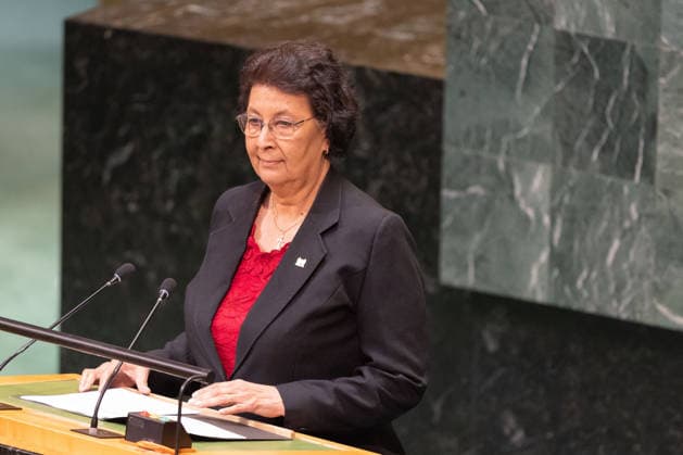 September 22, 2026, New York City, USA: President of Suriname Jennifer Geerlings-Simons addresses the General Debate of the 81st session of the United Nations General Assembly at the UN Headquarters in New York City. New York City USA - ZUMAl194 20260922_zip_l194_027 Copyright: xMarekxLadzinskix