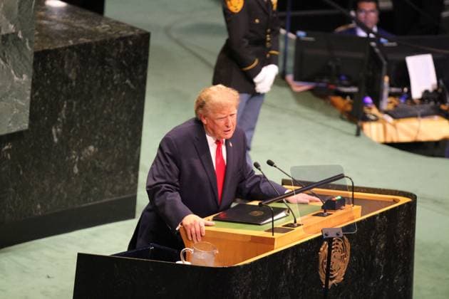 September 22, 2026, New York City, United States of America: NEW YORK, UNITED STATES, SEPTEMBER 22, 2026: U.S. President Donald Trump addresses the 81st session of the United Nations General Assembly at United Nations headquarters in New York City during the opening day of the General Debate. New York City United States of America - ZUMAq101 20260922_zna_q101_095 Copyright: xCatherinexMansox