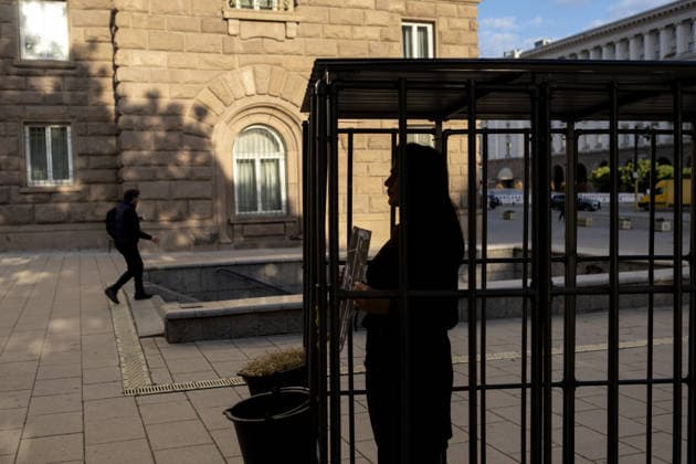 Environmental activists stage two-week cage protest in Sofia SOFIA, BULGARIA - SEPTEMBER 23: Environmental activists begin two-week protest outside the Bulgarian Parliament in Sofia, Bulgaria, on September 23, 2026, to oppose the practice of keeping newborn calves in individual isolation pens from birth. As part of the protest, one volunteer will remain inside a cage continuously, 24 hours a day, throughout the two-week demonstration. Nearly 200 volunteers are expected to take part in the initiative, rotating in 12-hour shifts. Hristo Vladev Anadolu Sofia Bulgaria. Editorial use only. Please get in touch for any other usage.  Copyright: x2026xAnadoluxHristoxVladevx