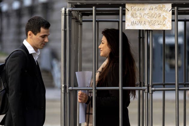 Environmental activists stage two-week cage protest in Sofia SOFIA, BULGARIA - SEPTEMBER 23: Environmental activists begin two-week protest outside the Bulgarian Parliament in Sofia, Bulgaria, on September 23, 2026, to oppose the practice of keeping newborn calves in individual isolation pens from birth. As part of the protest, one volunteer will remain inside a cage continuously, 24 hours a day, throughout the two-week demonstration. Nearly 200 volunteers are expected to take part in the initiative, rotating in 12-hour shifts. Hristo Vladev Anadolu Sofia Bulgaria. Editorial use only. Please get in touch for any other usage.  Copyright: x2026xAnadoluxHristoxVladevx