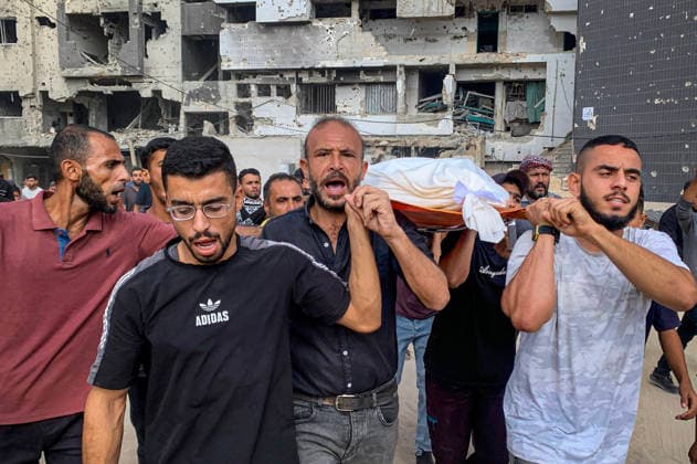 Mourners Bid Farewell to Two Palestinians at al-Shifa Hospital Mourners bid farewell to the bodies of two Palestinians at al-Shifa Hospital in Gaza City on September 23, 2026, after they were killed in an Israeli attack in the al-Nafq area. Photo by Mohammed Salha apaimages Gaza Gaza Strip Palestinian Territory 230926_Gaza_MS_00(1) Copyright: xapaimagesxMohammedxSalhax xapaimagesx