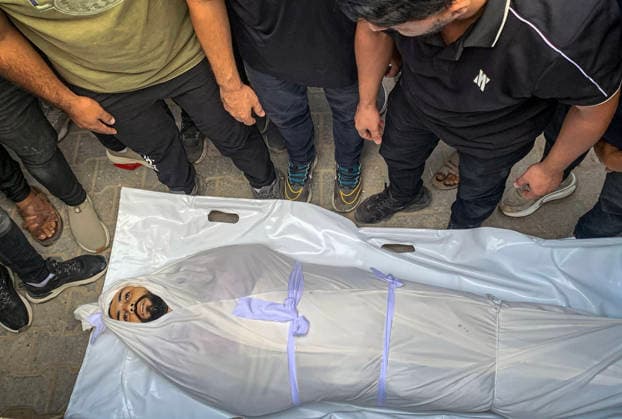 Mourners Bid Farewell to Two Palestinians at al-Shifa Hospital Mourners bid farewell to the bodies of two Palestinians at al-Shifa Hospital in Gaza City on September 23, 2026, after they were killed in an Israeli attack in the al-Nafq area. Photo by Mohammed Salha apaimages Gaza Gaza Strip Palestinian Territory 230926_Gaza_MS_00(25) Copyright: xapaimagesxMohammedxSalhax xapaimagesx