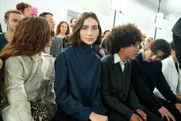 IPA88862677 - Milan, Milan Women™s Fashion Week Spring Summer 2027 - Women™s Fashion, Spring Summer 2027 - Jil Sander fashion show - pictured in the front row: Meadow Walker, Fresh Mula  Copyright: xRiccardoxGIordanox xRiccardoxGiordano IPAx IPA88862677
