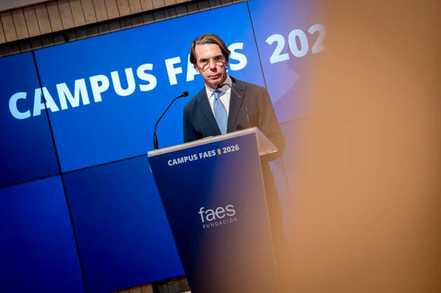 Aznar Inaugurates the FAES 2026 Campus Former Prime Minister and FAES President José María Aznar during the inauguration of the FAES 2026 Campus at the Ortega–Maranón Foundation on September 23, 2026, in Madrid, Spain. Aznar inaugurated the FAES 2026 Campus, which this year is titled Latin America in Transition: Implications for the European Union. September 23, 2026, in Madrid, Spain.  Copyright: xA.xPÃ rezxMecax 7793429