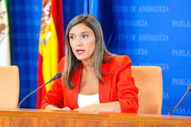 Press conference by spokespersons for the parliamentary groups in the Andalusian Parliament. The spokesperson for the Socialist Parliamentary Group, María Máquez, during the press conference round featuring spokespeople from the parliamentary groups at the Andalusian Parliament September 23, 2026, in Seville, Andalusia, Spain The spokespeople for the parliamentary groups gather in the press room to address the media on a regular basis September 23, 2026 Joaquí Seville Andalusia Seville Andalusia Spain  Copyright: xJoaquinxCorcherox 7793467