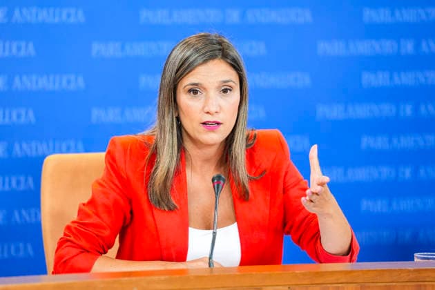 Press conference by spokespersons for the parliamentary groups in the Andalusian Parliament. The spokesperson for the Socialist Parliamentary Group, María Máquez, during the press conference round featuring spokespeople from the parliamentary groups at the Andalusian Parliament September 23, 2026, in Seville, Andalusia, Spain The spokespeople for the parliamentary groups gather in the press room to address the media on a regular basis September 23, 2026 Joaquí Seville Andalusia Seville Andalusia Spain  Copyright: xJoaquinxCorcherox 7793469