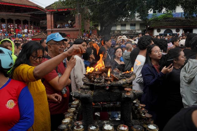 September 23, 2026, Kathmandu, Bagmati, Nepal: People gather to celebrate the first day of Indra Jatra, an annual festival in Nepal, at Basantapur Durbar Square in Kathmandu, Nepal, on September 23, 2026. Kathmandu Nepal - ZUMAd164 20260923_zip_d164_009 Copyright: xAryanxDhimalx