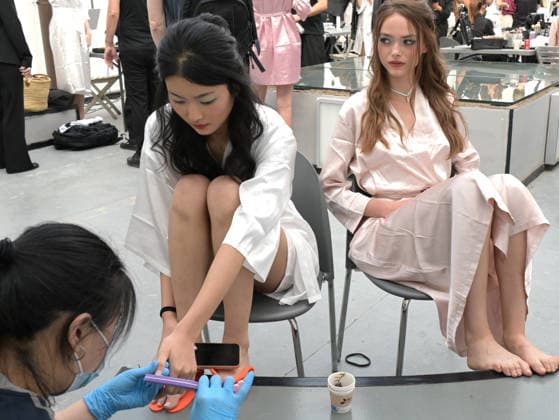 IPA88864187 - Milan, Italy: Luisa Beccaria SS27 MFW Fashion Show and Backstage: Spring Summer 2027 In the photo: Backstage at Luisa Beccaria  Copyright: xNickxZonnaxxcopyrightx x xNickxZonnax IPA88864187