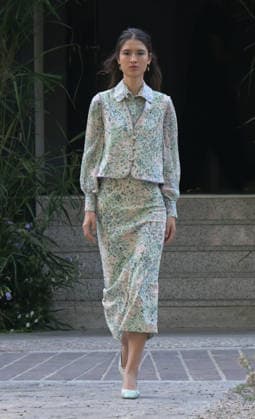 IPA88864213 - Milan, Italy: Luisa Beccaria SS27 MFW Fashion Show and Backstage: Spring Summer 2027 In the photo: Luisa Beccaria fashion show  Copyright: xNickxZonnaxxcopyrightx x xNickxZonnax IPA88864213