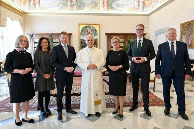September 23, 2026, CittÃ Del Vaticano: Pope Leo XIV received in audience Michael Kretschmer, Minister-President of the State of Saxony, Vatican City, 23 September 2026. ANSA VATICAN MEDIA + UFFICIO STAMPA, PRESS OFFICE, HANDOUT PHOTO, NO SALES, EDITORIAL USE ONLY + NPK CittÃ Del Vaticano  - ZUMAa110 20260923_zaf_a110_002 Copyright: xVaticanxMedia SimonexRisolutix
