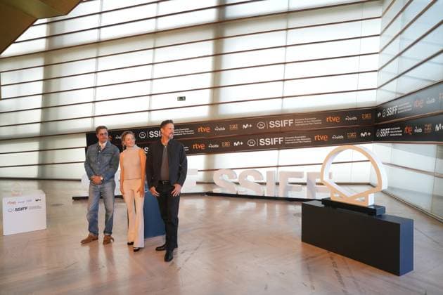 Screening of the film *In the Heart of the Beast* at the San Sebastián Film Festival I D Actor Brad Pitt, producer Olivia Hamilton, and director David Ayer during the screening of the film *In the Heart of the Beast* at the San Sebastián Film Festival, at the Kursaal Conference Center, on September 23, 2026, in San Sebastián, Guipúzcoa, Basque Country, Spain. The plot revolves around the unbreakable bond, shared traumas, and the extreme struggle for survival between a retired soldier and his faithful canine companion. SEPTEMBER 23, 2026 San Sebastián, Guipúzcoa, Basque Country, Spain  Copyright: xUnanuex 7793700