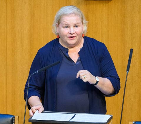 Vienna, September 23, 2026: 96th Session of the National Council PHOTO: Korinna Schumann, Minister of Social Affairs and Health (SPÖ) 96th Session of the National Council; National Council, National Council session, parliamentary session, parliament, plenary session; 96th Session of the National Council
