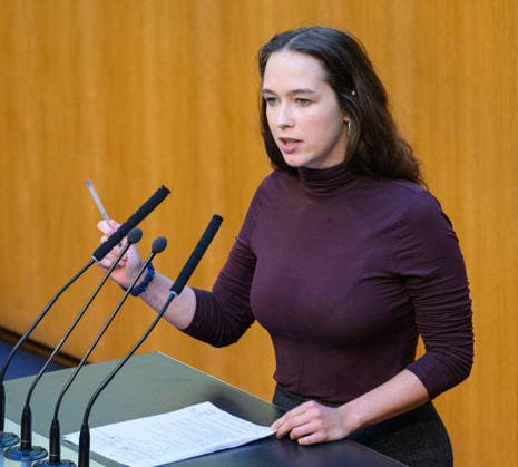 Vienna, September 23, 2026—96th Session of the National Council PHOTO: MEP Lena Schilling, Greens 96th session of the National Council; National Council, National Council session, parliamentary session, parliament, plenary session; 96th session of the National Council