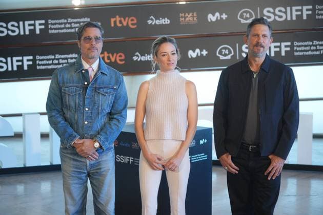 Brad Pitt and David Ayer at photocall for film Heart of the Beast during the 74nd San Sebastian Film Festival in San Sebastian, Spain, on Wednesday, 23 September, 2026. Cordon Press 