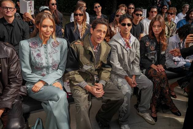 IPA88865790 - Milan, Milan Women™s Fashion Week Spring Summer 2027 - Women™s Fashion, Spring Summer 2027 - Antonio Marras fashion show - front row in the photo: ADRIEN BRODY, ANNA MALYGON, TEDUA, LAILA HASANOVIC  Copyright: xRiccardoxGIordanox xRiccardoxGiordano IPAx IPA88865790