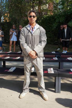 IPA88865547 - Milan, Milan Women™s Fashion Week Spring Summer 2027 - Women™s Fashion, Spring Summer 2027 - Antonio Marras fashion show - front row in the photo: Tedua  Copyright: xRiccardoxGIordanox xRiccardoxGiordano IPAx IPA88865547