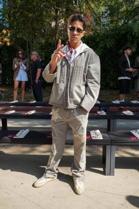 IPA88865585 - Milan, Milan Women™s Fashion Week Spring Summer 2027 - Women™s Fashion, Spring Summer 2027 - Antonio Marras fashion show - front row in the photo: Tedua  Copyright: xRiccardoxGIordanox xRiccardoxGiordano IPAx IPA88865585