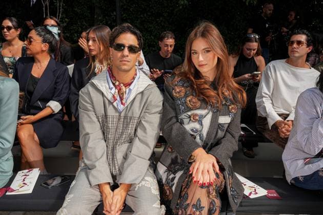 IPA88865779 - Milan, Milan Women™s Fashion Week Spring Summer 2027 - Women™s Fashion, Spring Summer 2027 - Antonio Marras fashion show front row in the photo: TEDUA ANNA MALYGON  Copyright: xRiccardoxGIordanox xRiccardoxGiordano IPAx IPA88865779