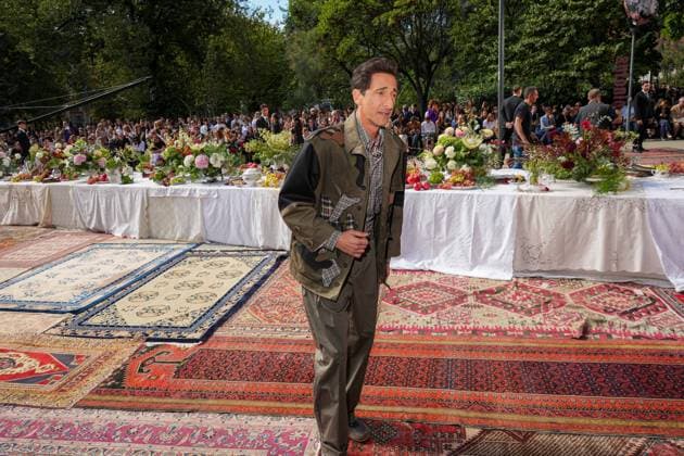 IPA88865781 - Milan, Milan Women™s Fashion Week Spring Summer 2027 - Women™s Fashion, Spring Summer 2027 - Antonio Marras fashion show - pictured in the front row: ADRIEN BRODY  Copyright: xRiccardoxGIordanox xRiccardoxGiordano IPAx IPA88865781