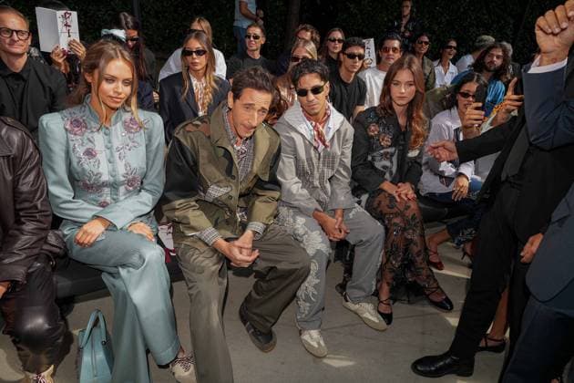 IPA88865788 - Milan, Milan Women™s Fashion Week Spring Summer 2027 - Women™s Fashion, Spring Summer 2027 - Antonio Marras fashion show front row in the photo: ADRIEN BRODY, ANNA MALYGON, TEDUA, LAILA HASANOVIC  Copyright: xRiccardoxGIordanox xRiccardoxGiordano IPAx IPA88865788