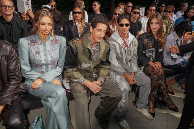 IPA88865789 - Milan, Milan Women™s Fashion Week Spring Summer 2027 - Women™s Fashion, Spring Summer 2027 - Antonio Marras fashion show - front row in the photo: ADRIEN BRODY, ANNA MALYGON, TEDUA, LAILA HASANOVIC  Copyright: xRiccardoxGIordanox xRiccardoxGiordano IPAx IPA88865789