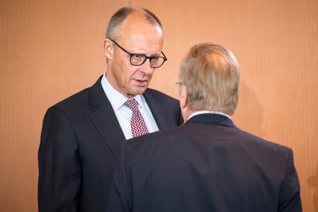 Chancellor Friedrich Merz (CDU) and Defense Minister Boris Pistorius (SPD) on September 23, 2026, at the Federal Government’s cabinet meeting at the Chancellery in Berlin. Photo: bildgehege. Federal Government cabinet meeting