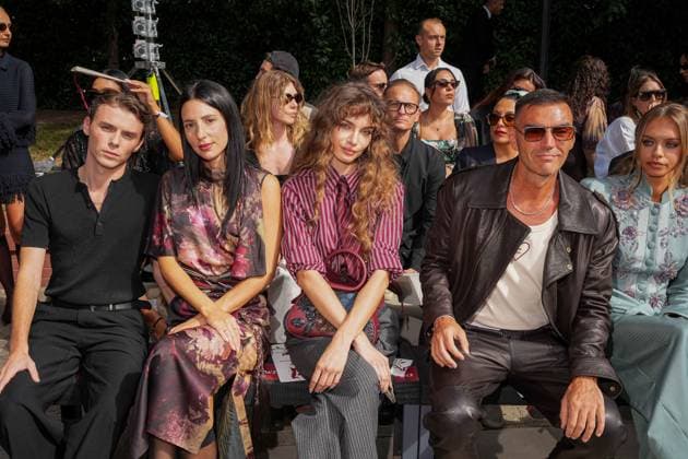IPA88865777 - Milan, Milan Women™s Fashion Week Spring Summer 2027 - Women™s Fashion, Spring Summer 2027 - Antonio Marras fashion show - front row in the photo: guest, Francesca Busi, guest, Gabry Ponte  Copyright: xRiccardoxGIordanox xRiccardoxGiordano IPAx IPA88865777