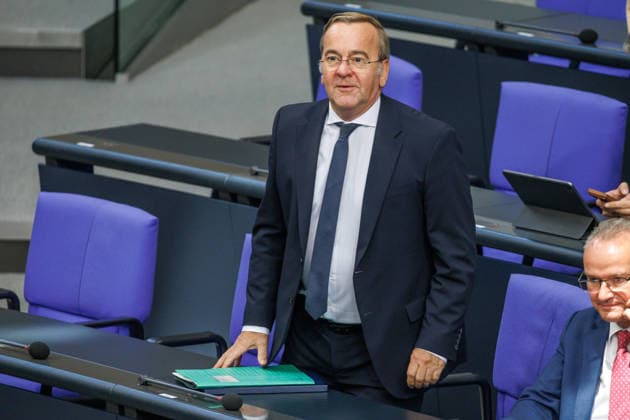 Bundestag: Boris Pistorius (SPD), Federal Minister of Defense, at the German Bundestag on September 23, 2026, in Berlin, Berlin, Berlin, Germany, Bundestag