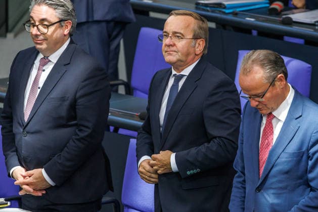Bundestag: Boris Pistorius (SPD), Federal Minister of Defense, at the German Bundestag on September 23, 2026, in Berlin, Berlin, Berlin, Germany, Bundestag