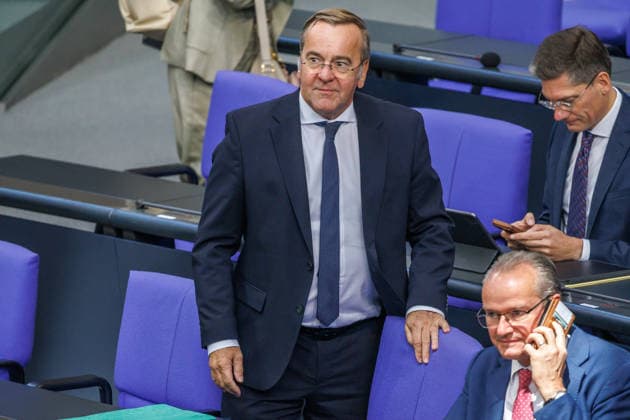 Bundestag: Boris Pistorius (SPD), Federal Minister of Defense, at the German Bundestag on September 23, 2026, in Berlin, Berlin, Berlin, Germany, Bundestag