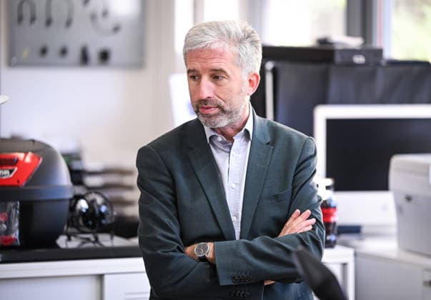 Tübingen, September 23, 2026: Mayor Boris Palmer, an independent, during a visit to the company BLUEmobility