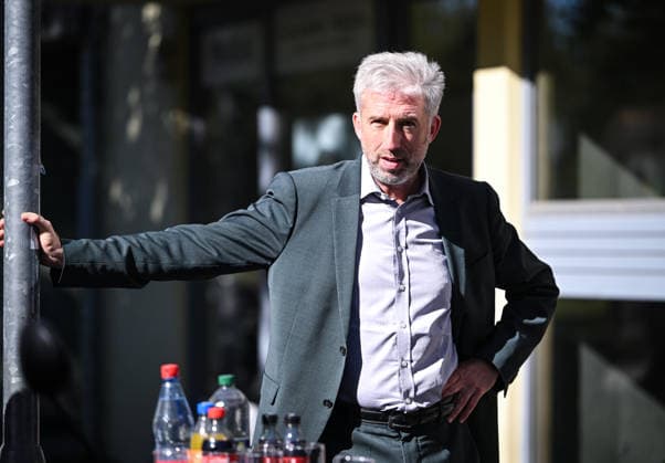 Tübingen, September 23, 2026: Mayor Boris Palmer, an independent, during a visit to BLUEmobility