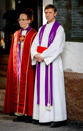 23-09-2026 Norway Funeral of Princess Astrid at the Ris Church in Oslo. Vicar Paul Erik Wirgenes and Bishop Sunniva Gylver Â  Copyright: xPPEx