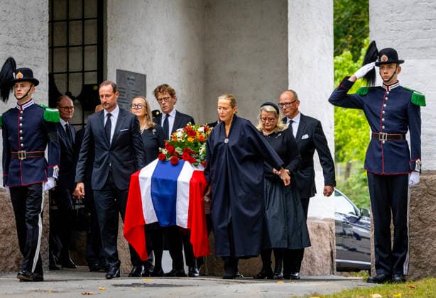 23-09-2026 Norway Funeral of Princess Astrid at the Ris Church in Oslo. King Haakon and Cathrine Ferner, Benedikte Ferner, Alexander Ferner and Elisabeth Ferner and Carl-Christian Ferner Â  Copyright: xPPEx