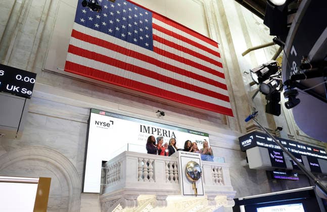 First Lady Melania Trump rings The Opening Bell and headlines the inaugural IMPERIA Summit from the NYSE, a select convening focused on the global economic power of women. at the New York Stock Exchange on Wall Street on Wednesday, September 23, 2026 in New York City.  NYP20260923101 JOHNxANGELILLO