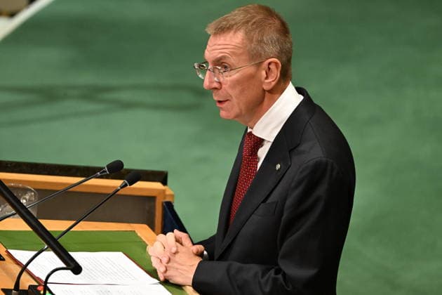 September 23, 2026, New York, New York, USA: President Edgars RINK?VI?S of the Republic of Latvia addresses day 2 of the opening of the 81st Session of the United Nations General Assembly at United Nations Headquarters in New York, New York, USA on Wednsday, 23 September, 2026 New York USA  - ZUMAs152 20260923_faa_s152_058 Copyright: xKylexMazzax