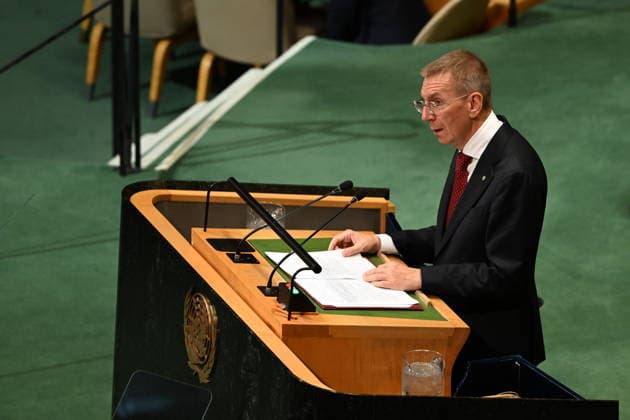 September 23, 2026, New York, New York, USA: President Edgars RINK?VI?S of the Republic of Latvia addresses day 2 of the opening of the 81st Session of the United Nations General Assembly at United Nations Headquarters in New York, New York, USA on Wednsday, 23 September, 2026 New York USA  - ZUMAs152 20260923_faa_s152_062 Copyright: xKylexMazzax