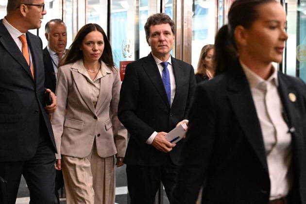 Day 2 of the Opening of the United Nations General Assembly President Nicu?or Dan of Romania and first lady of Romania Mirabela Gradinaru arrive for day 2 of the opening of the 81st Session of the United Nations General Assembly at United Nations Headquarters in New York, New York, USA on Wednesday, 23 September, 2026. Photo by Kyle Mazza Pool via CNP ABACAPRESS.COM New York New York United States  Copyright: xCNP ABACAx